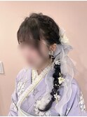 サイドの編み下ろし