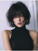 ☆ホワイトグレージュミニウルフデジタルパーマチェリーブラウン
