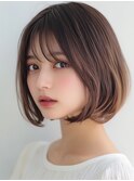 韓国ヘア_ショートボブ調布髪質改善縮毛矯正チェリーブラウン