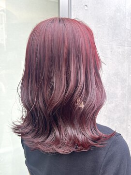 ビーチ(BEACH) カシスピンクラベンダーチェリーレッド外ハネミディアムカラー