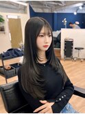 ざくざくレイヤー/ワンホンヘア/ダークグレージュ/前髪あり