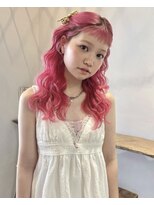 プーネ(puune) ベイビーピンクカラー/ハイトーンロングスタイル