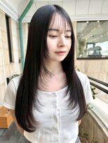 ラグーン 原宿 表参道(LAGOON)&nbsp;ブラックメルティカラー韓国ヘア フェミニンロング レイヤー
