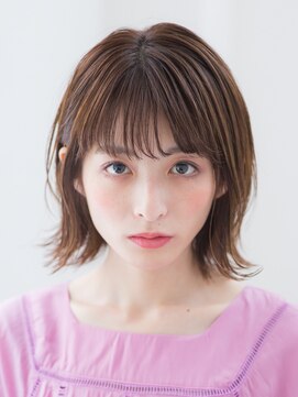 メゾンドイギー(MAISON de IGGY) ナチュラル&タイトな外ハネボブ#前髪カタログ#マロンベージュ