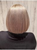 マチルダボブピンクベージュインナーグレージュハイトーンボブ