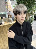 メンズ ホワイトベージュ×エンドカラー