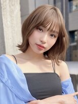 ユーフォリア 銀座本店(Euphoria)&nbsp;外ハネボブ　くびれボブ　シースルーバング　チョコレートカラー