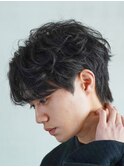 緩めシャドウパーマメンズマッシュウルフカットbtsテテグク渋谷