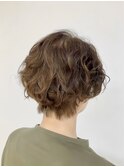 大人可愛い♪ショートボブパーマ風くせ毛カットウルフカット小顔