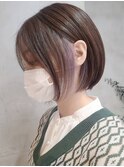 武蔵小杉タッセルボブ丸みボブインナーカラーベージュカラー
