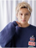 アップバングブリーチデザイン束感メンズカットa南越谷