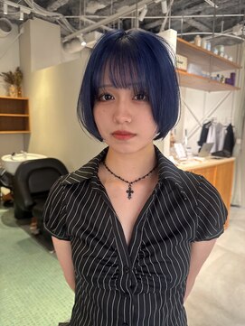 エルム 原宿 表参道(yelm) ブリーチ1回で出来るネイビーブルー