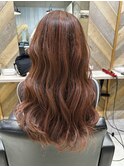ハイライトブリーチレイヤーオレンジ大人ナチュラル