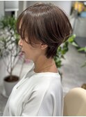 白髪ぼかしカラー白髪ぼかしハイライトショートヘア心斎橋美容室