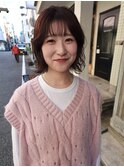 ピンクブラウン/ニュアンスパーマ【神戸元町/水原】