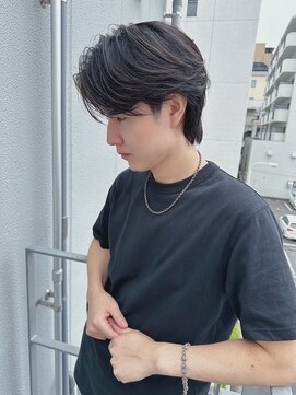 オールヘア(ALL HAIR) 【岡山/メンズカット】センターパート×ニュアンスパーマ