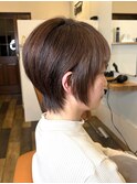 大人丸みショート×柔らかベージュカラー