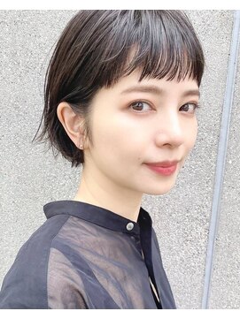 パザパ 交り江店(PA.ZA.PA.) オン眉ミニボブ/韓国風暗髪/ダークブラウン/20代30代40代