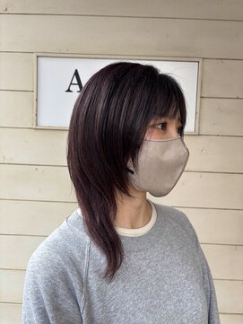 アミュレ ヘア サロン(Amule hair salon) ダークパープルシャギーウルフカット2026先取りカラー