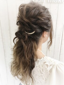 ディー(dee) dee リボン×波打ち×ゴールドバレッタ