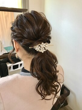 ロカット サロン(Roquat Salon) ウェーブローポニーアレンジ【ヘアメイク　浴衣 立川/立川南口】