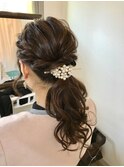 ウェーブローポニーアレンジ【ヘアメイク 浴衣 立川/立川南口】