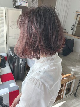ヘアーアンドアトリエ マール(Hair&Atelier Marl) 【Marl】レッドバイオレットカラーの無造作ボブ♪