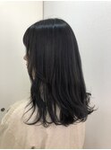 地毛風カラー　ブルーブラック