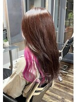 ヘアアンドメイク エジェリ(hair&make egerie) ビビットピンク・インナーカラー・TOPピンクカラー