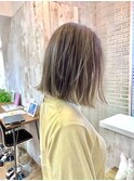 コントラストハイライト エアタッチ 切りっぱなしボブ