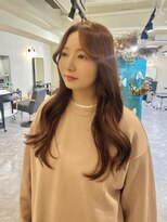 カラン(caran)&nbsp;ロング×ピンクベージュ【@hair_mazda】