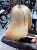 ブリーチ毛でもできる縮毛矯正＿ベージュ＿ミディアム［東陽町］