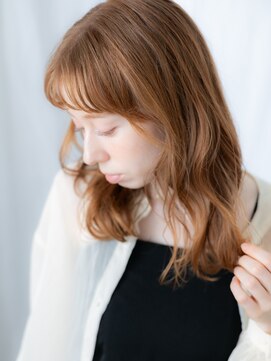 ドクターズ サロン ラブ(Dr's Salon LAB) ぱっつん前髪オレンジブラウンカジュアルセミディh古河20代30代