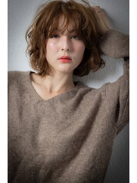 カバーヘア イヴ 戸頭店(COVER HAIR EVE) 乾かすだけニュアンスパーマ抜け感小顔ミディアムx戸頭30代40代