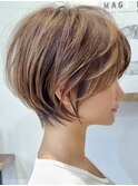 10代20代30代小顔顔まわり似合わせ耳かけショートパーマ