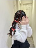 推しカラーエクステとヘアメ!