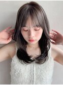 モテ髪艶感サイドバング結べるボブデジタルパーマ外ハネボブ