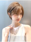 大人ショート/縮毛矯正/学割U24/ブルーカラー/くすみベージュ