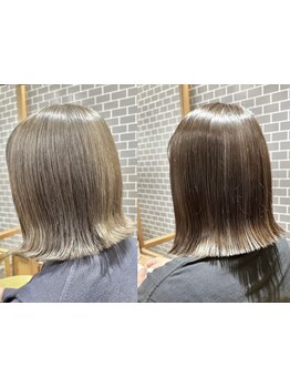 大人女性にピッタリ！白髪染めでもオシャレに、透明感のある艶やかな仕上がりに♪