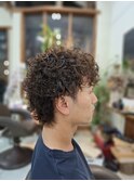 メンズマッシュウルフパーマ
