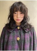 ミディアム・ロングパーマ/コテ巻き風/ゆるめ/韓国風/20代/30代