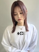 エル セルカ 高田馬場(el CERCA)&nbsp;韓国風レイヤーハッシュカット×ピンクベージュ