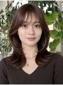 ミディアムヘア/レイヤーカット/外はねくびれ30代40代50代表参道