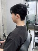 センターパート　ダウンパーマ　韓国ヘア　毛流れ　南川聖華