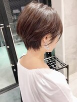 前髪長め大人ショートボブアッシュブラウンネオウルフスリーク