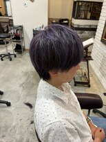 ディッシュ 五反田(dish)&nbsp;脱白髪染めハイライト、ツーブロックvioletショート★五反田