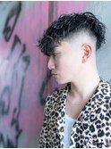 束感モテる/刈り上げマッシュ/無造作パーマ/メンズハイライト/