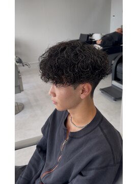 ホワイト(WHITE) 波巻きパーマ/波巻きプードル/メンズパーマ