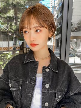 ギークス(GEEKS) 【GEEKS渋谷】シースルーマッシュ/耳かけ/春先ベージュ/襟足短め