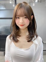 エトラ 渋谷店(etora) 小顔 前髪 レイヤーカット くびれヘア アプリコットオレンジ"